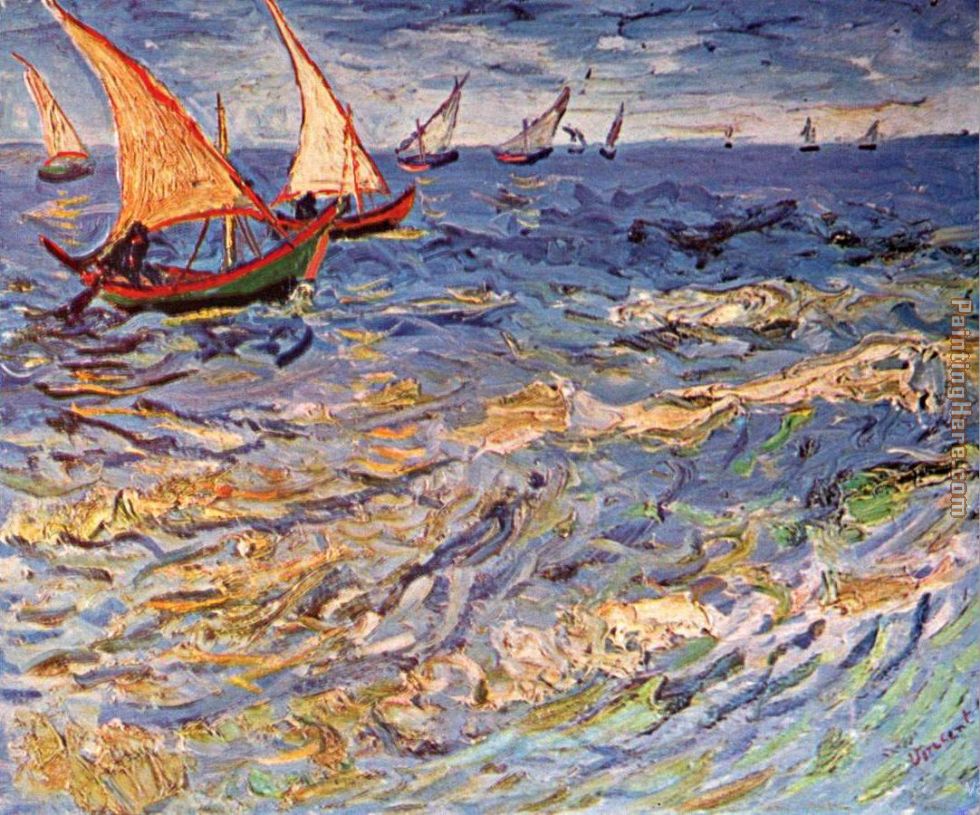 Vincent van Gogh Seascape at SaintesMaries painting anysize 50 off